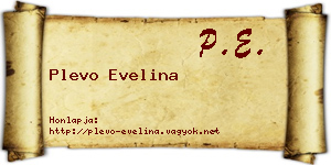 Plevo Evelina névjegykártya